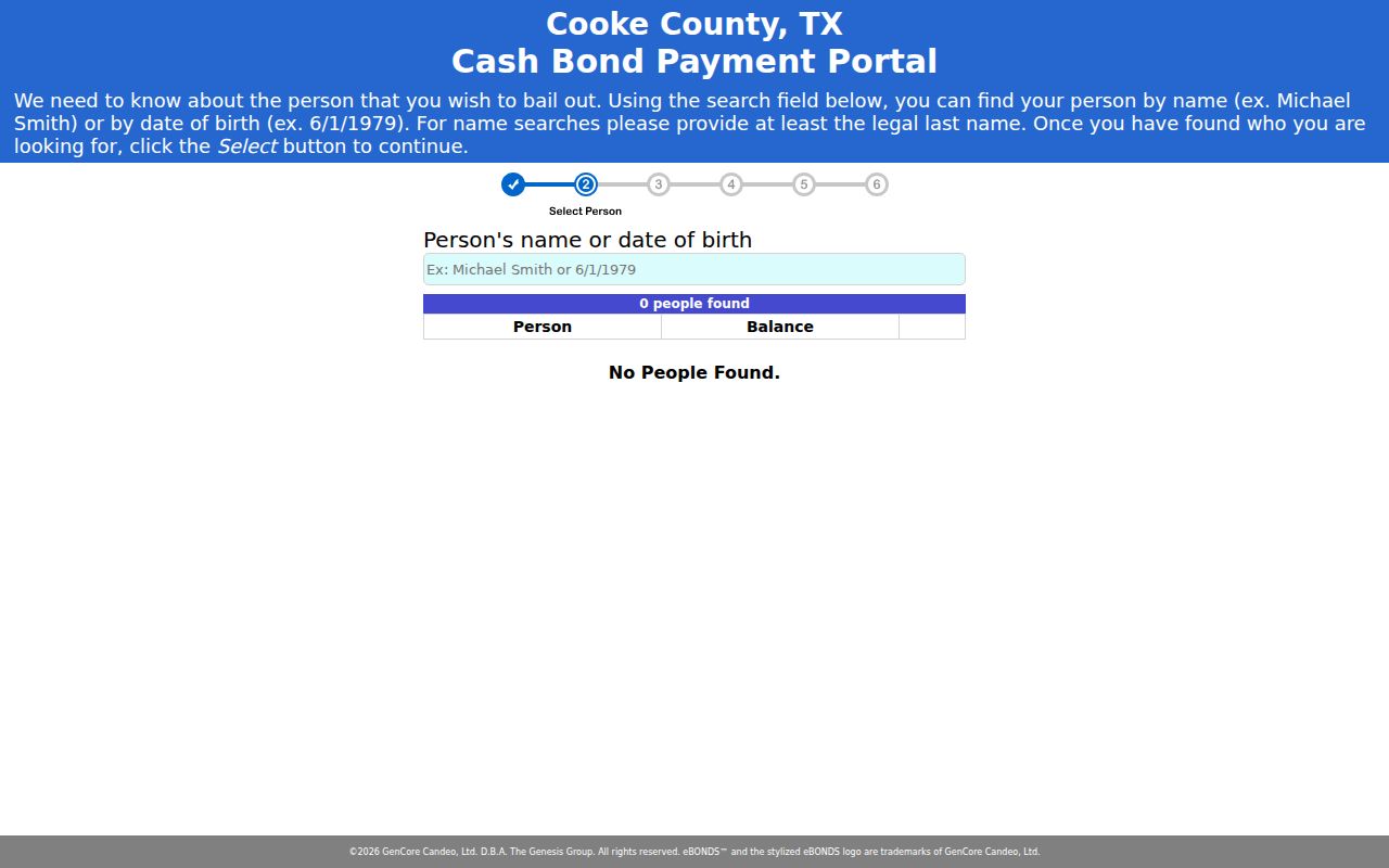 Cooke County arrest records cash bond payment route