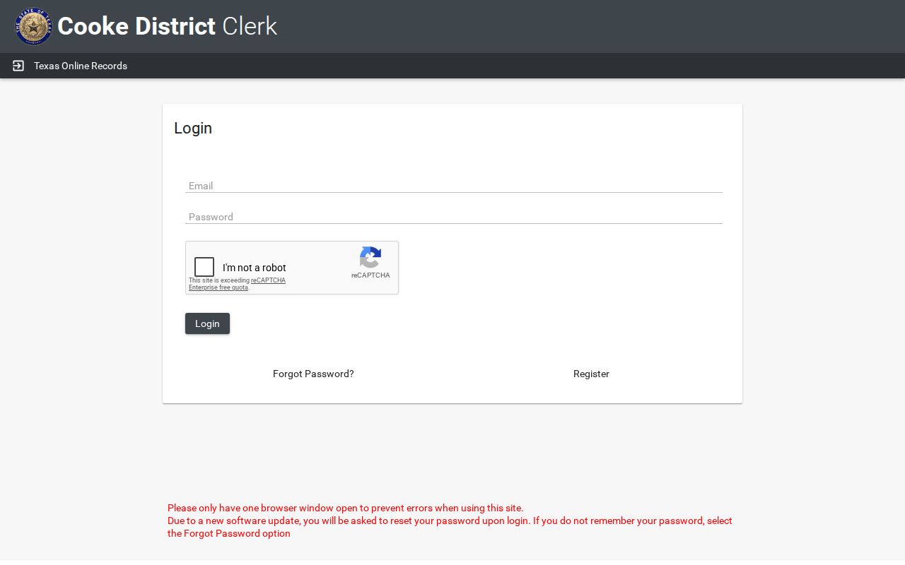 Cooke County court case lookup login gateway