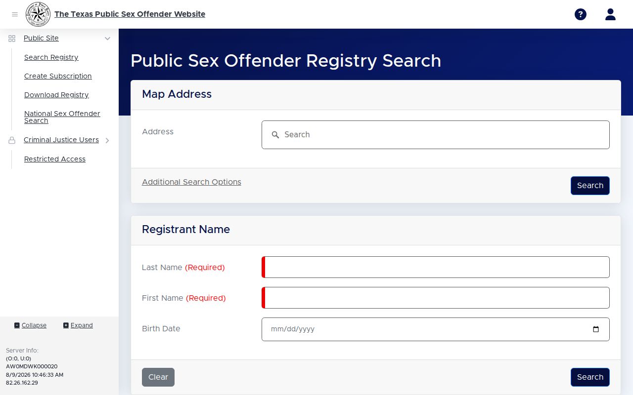 Cooke County sex offender lookup on the Texas DPS registry