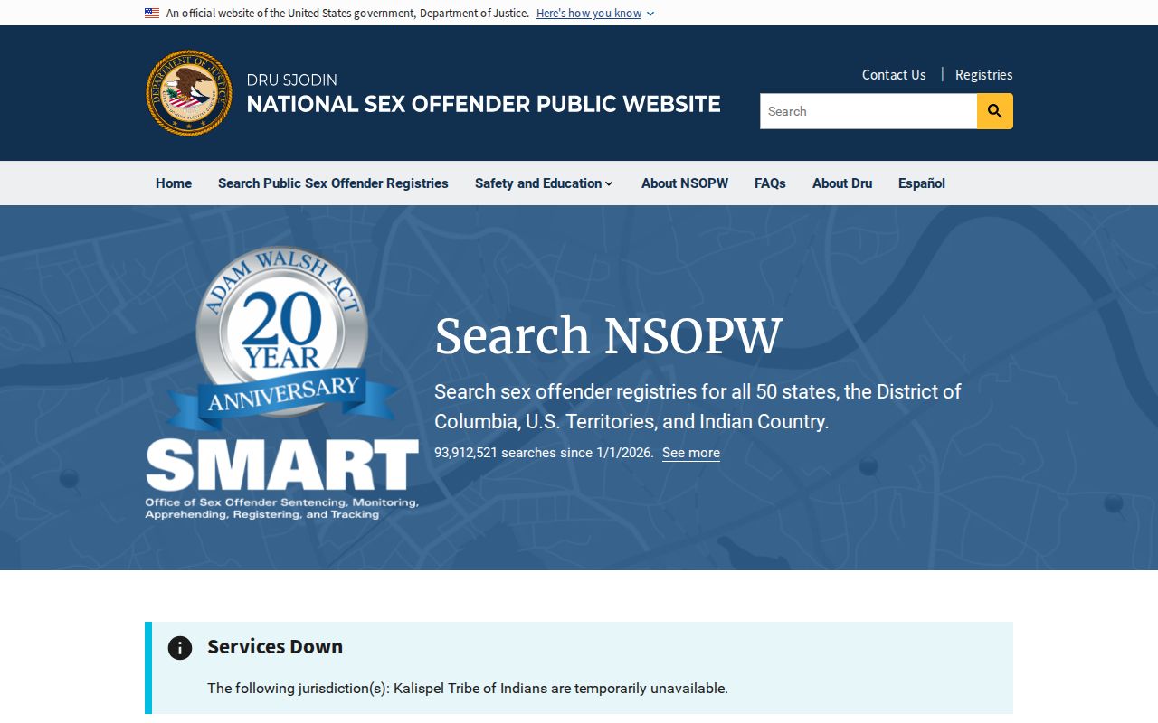 Cooke County sex offender search through the national NSOPW system