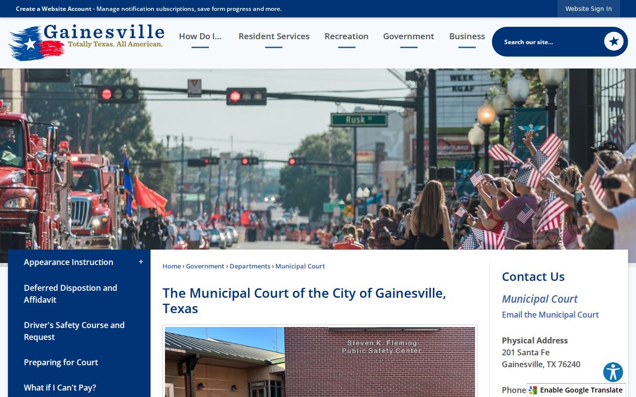 Gainesville municipal court criminal and citation records office