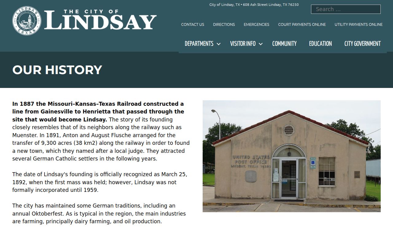 Lindsay community history connected to local police and court records